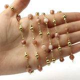 1 Meter Wire Wrapped Rosary Chain Faceted Stone for Jewelry Making