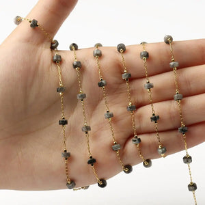 1 Meter Turquoise Stone Bead Chain for DIY Jewelry Making