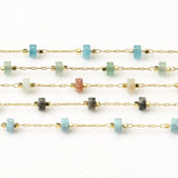 1 Meter Turquoise Stone Bead Chain for DIY Jewelry Making