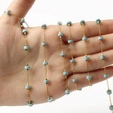 1 Meter Turquoise Stone Bead Chain for DIY Jewelry Making