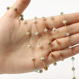 1 Meter Turquoise Stone Bead Chain for DIY Jewelry Making