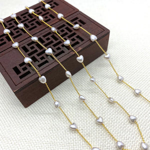 1 Meter Heart-shaped Pearl Bead Chain for DIY Jewelry Making