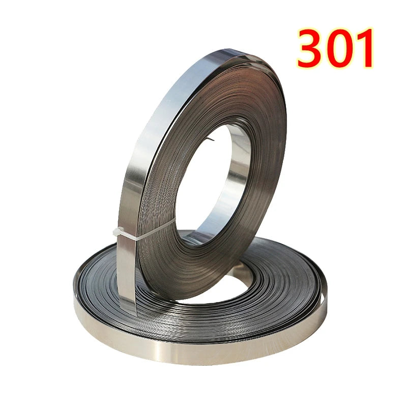 1m High Elasticity 301 SS Narrow Foil 20mm Width 0.1-0.6mm Thick