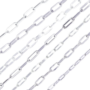 1 Meter Stainless Steel Square Paper Clip Chain Cords DIY Necklaces