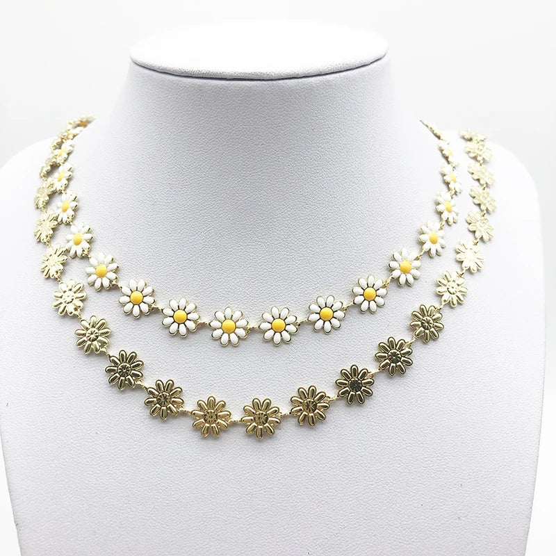 1 Meter Metal Flower Chain Stainless Steel Chains for DIY Jewelry