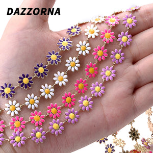 1 Meter Metal Flower Chain Stainless Steel Chains for DIY Jewelry