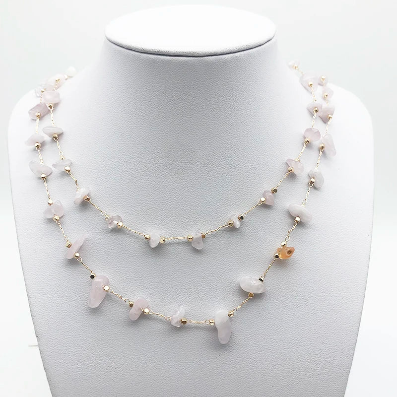 1 Meter Natural Stone Beads Gravel Chain for Jewelry Making