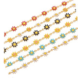 1 Meter Daisy Charm Chain Enamel Flower Beaded DIY Jewelry Making