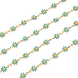 1 Meter Daisy Charm Chain Enamel Flower Beaded DIY Jewelry Making