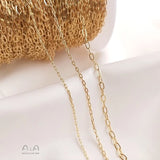 1 Meter/Set 14K Wrapped Reinforced Rectangular O-shaped Chain Thin Chain