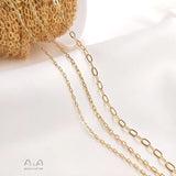 1 Meter/Set 14K Wrapped Reinforced Rectangular O-shaped Chain Thin Chain