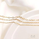 1 Meter/Set 14K Wrapped Reinforced Rectangular O-shaped Chain Thin Chain