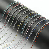 1m Silver Plated Drop Oil Beads Chain Wire Rosary DIY Jewelry Making