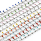 1m Silver Plated Drop Oil Beads Chain Wire Rosary DIY Jewelry Making