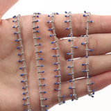 1m Silver Plated Drop Oil Beads Chain Wire Rosary DIY Jewelry Making