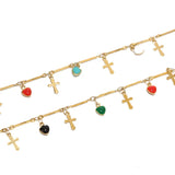 1 Meter Stainless Steel Cross Heart Charm Link Chains