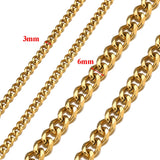 1m Stainless Steel 3mm 6mm Flat Cuban Chains No Fade