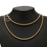 1m Stainless Steel 3mm Plated Wheat Chains DIY Necklace Chains
