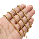 1m Stainless Steel 3mm Plated Wheat Chains DIY Necklace Chains