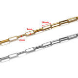 1 Meter 18K Plated Stainless Steel Box Chains 5*14mm for Jewelry Making