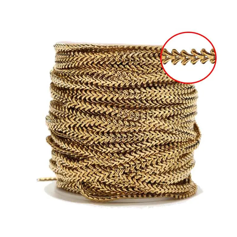 1m Stainless Steel 6mm Fishbone Chain for Necklace Making