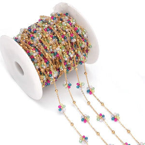1 Meter Stainless Steel Beaded Chains for DIY Jewelry Making
