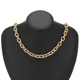 1m Stainless Steel Chunky Chains Textured Punk Choker Necklace