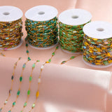 1m Stainless Steel Rhomboid Glass Crystal Beads Chain for DIY Necklace Making