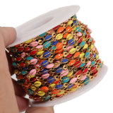 1 Meter Stainless Steel Crossed Enamel Beads Chains Women Chokers