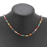 1 Meter Stainless Steel Crossed Enamel Beads Chains Women Chokers