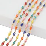 1 Meter Stainless Steel Crossed Enamel Beads Chains Women Chokers