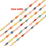 1 Meter Stainless Steel Crossed Enamel Beads Chains Women Chokers
