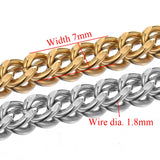 1 Meter Stainless Steel Cuban Chains for DIY Jewelry Making