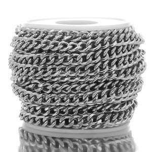 1 Meter Stainless Steel Cuban Chains for DIY Jewelry Making