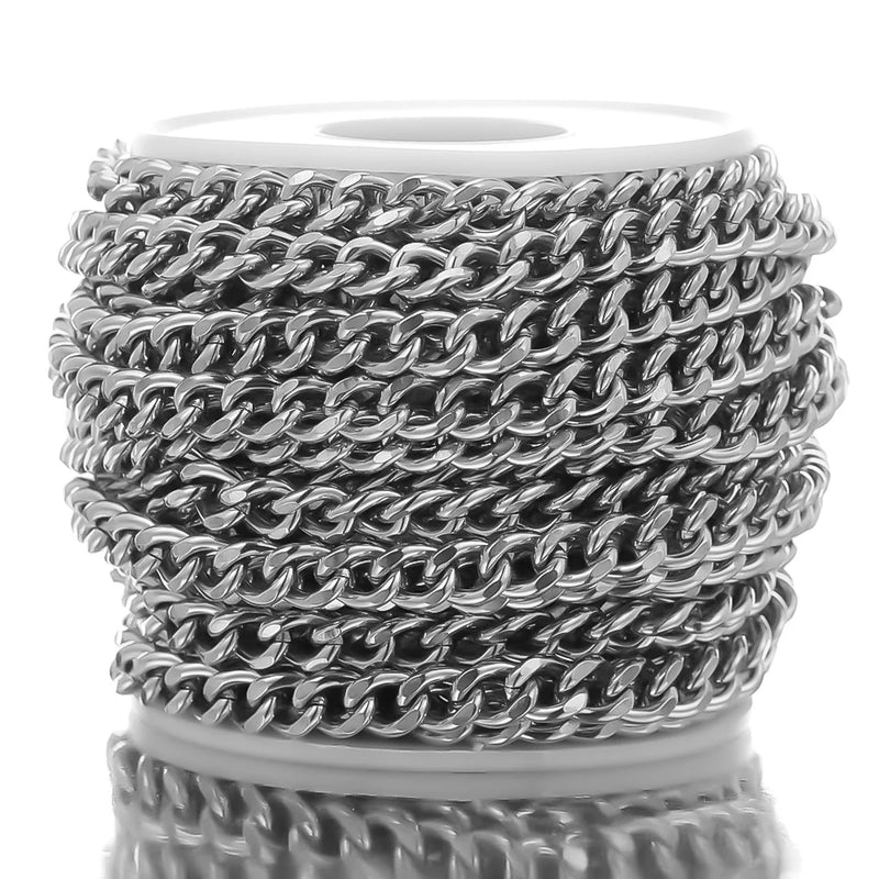 1 Meter Stainless Steel Cuban Chains for DIY Jewelry Making