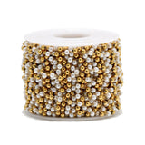 1m Stainless Steel Pearl Beads Necklace Chains DIY Jewelry Accessories