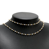 1m Stainless Steel Pearl Beads Necklace Chains DIY Jewelry Accessories