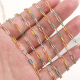 1 Meter Stainless Steel Enamel Chain Oval Link Bulk Chains