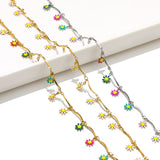 1 Meter Stainless Steel Daisy Flower Long Bar Chains for DIY