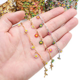 1 Meter Stainless Steel Daisy Flower Long Bar Chains for DIY