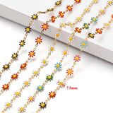 1 Meter Stainless Steel Enamel Daisy Chain for DIY Jewelry Making