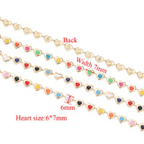 1 Meter Heart Chains DIY Jewelry Enamel Stainless Steel Women Necklace
