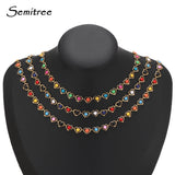1 Meter Heart Chains DIY Jewelry Enamel Stainless Steel Women Necklace