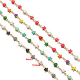1m Stainless Steel Enamel Heart Star Chains DIY Jewelry Supplies