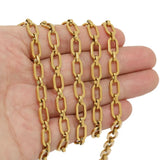 1m Stainless Steel Flat O Shape Chains DIY Jewelry Earrings Accessories