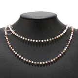 1 Meter Stainless Steel Glass Beaded Chain 3mm Eyeglass Beads Rosary Chain
