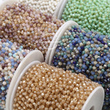 1 Meter Stainless Steel Glass Beaded Chain 3mm Eyeglass Beads Rosary Chain