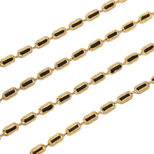 1 Meter Stainless Steel Plated Bar Link Chain Enamel Chains