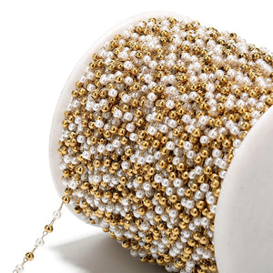 Stainless Steel Chain Pearl 3mm DIY Necklace Bracelets