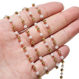 Stainless Steel Chain Pearl 3mm DIY Necklace Bracelets
